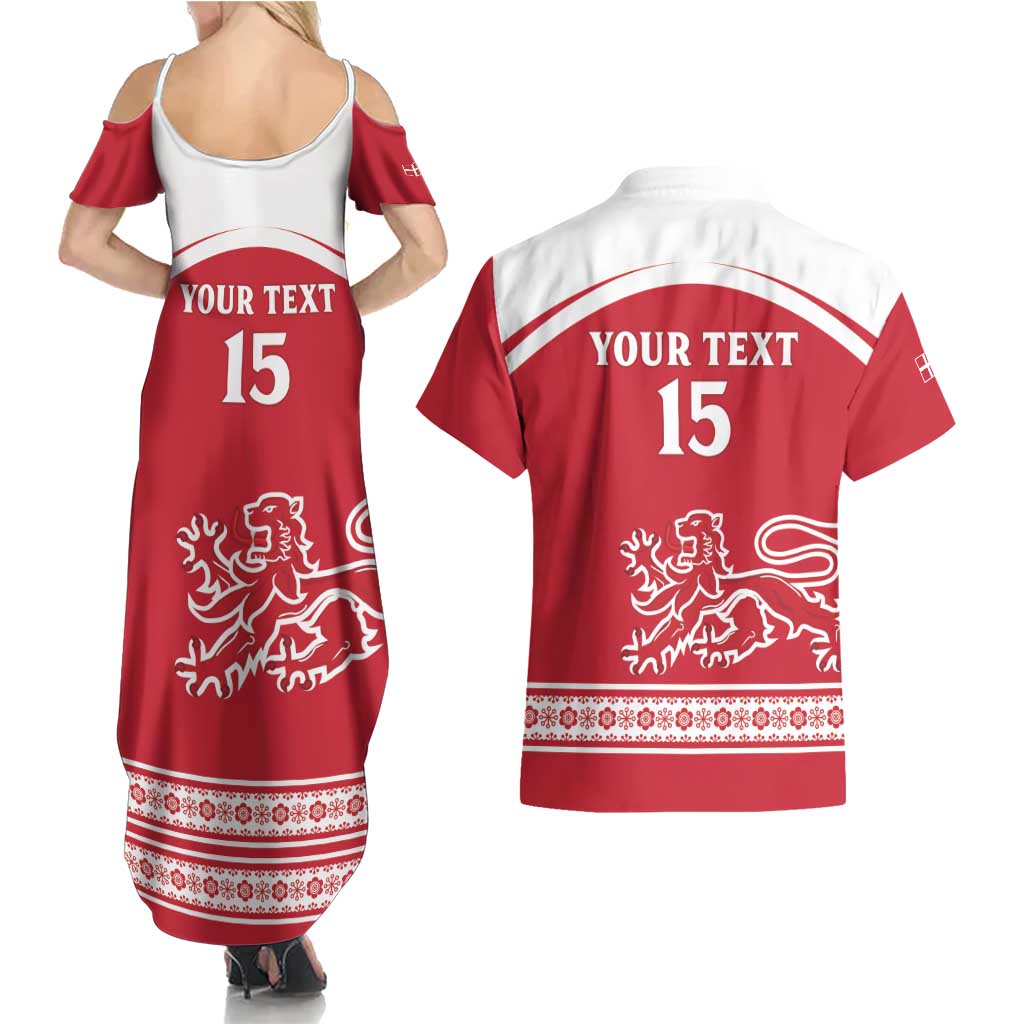 Custom Denmark Hockey Couples Matching Summer Maxi Dress and Hawaiian Shirt Come On Danish Lions
