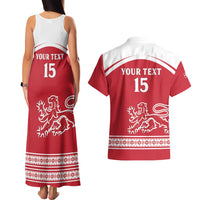Custom Denmark Hockey Couples Matching Tank Maxi Dress and Hawaiian Shirt Come On Danish Lions