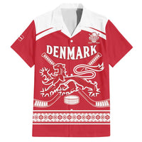 Custom Denmark Hockey Family Matching Long Sleeve Bodycon Dress and Hawaiian Shirt Come On Danish Lions