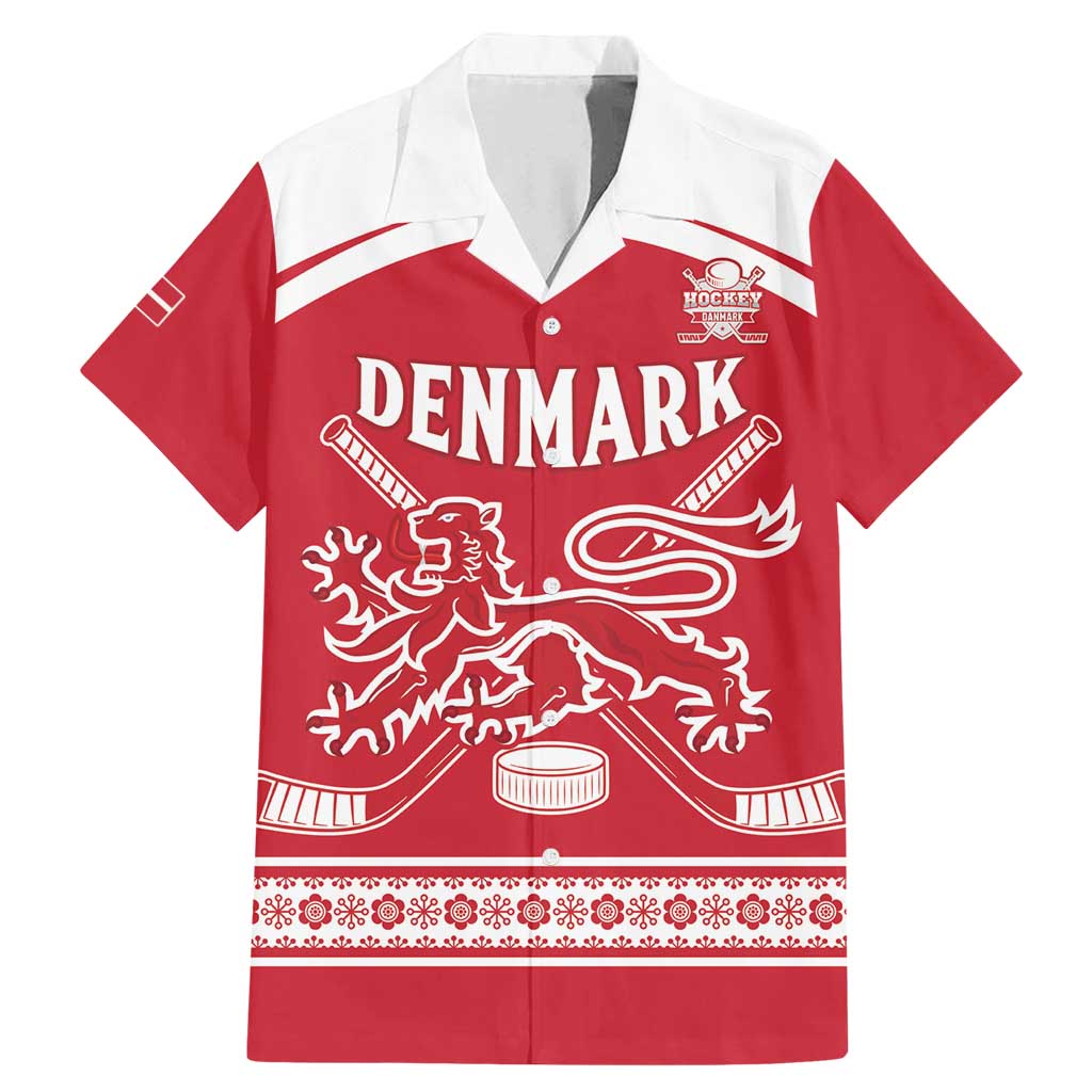 Custom Denmark Hockey Family Matching Mermaid Dress and Hawaiian Shirt Come On Danish Lions