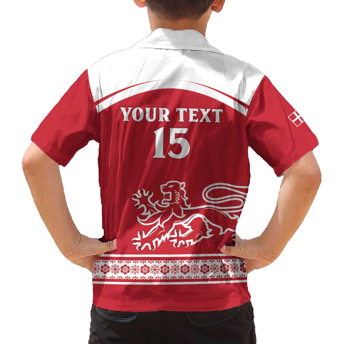 Custom Denmark Hockey Family Matching Off The Shoulder Long Sleeve Dress and Hawaiian Shirt Come On Danish Lions