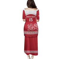 Custom Denmark Hockey Family Matching Puletasi and Hawaiian Shirt Come On Danish Lions