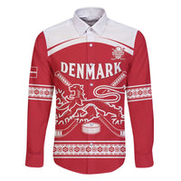 Custom Denmark Hockey Family Matching Short Sleeve Bodycon Dress and Hawaiian Shirt Come On Danish Lions