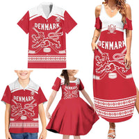 Custom Denmark Hockey Family Matching Summer Maxi Dress and Hawaiian Shirt Come On Danish Lions