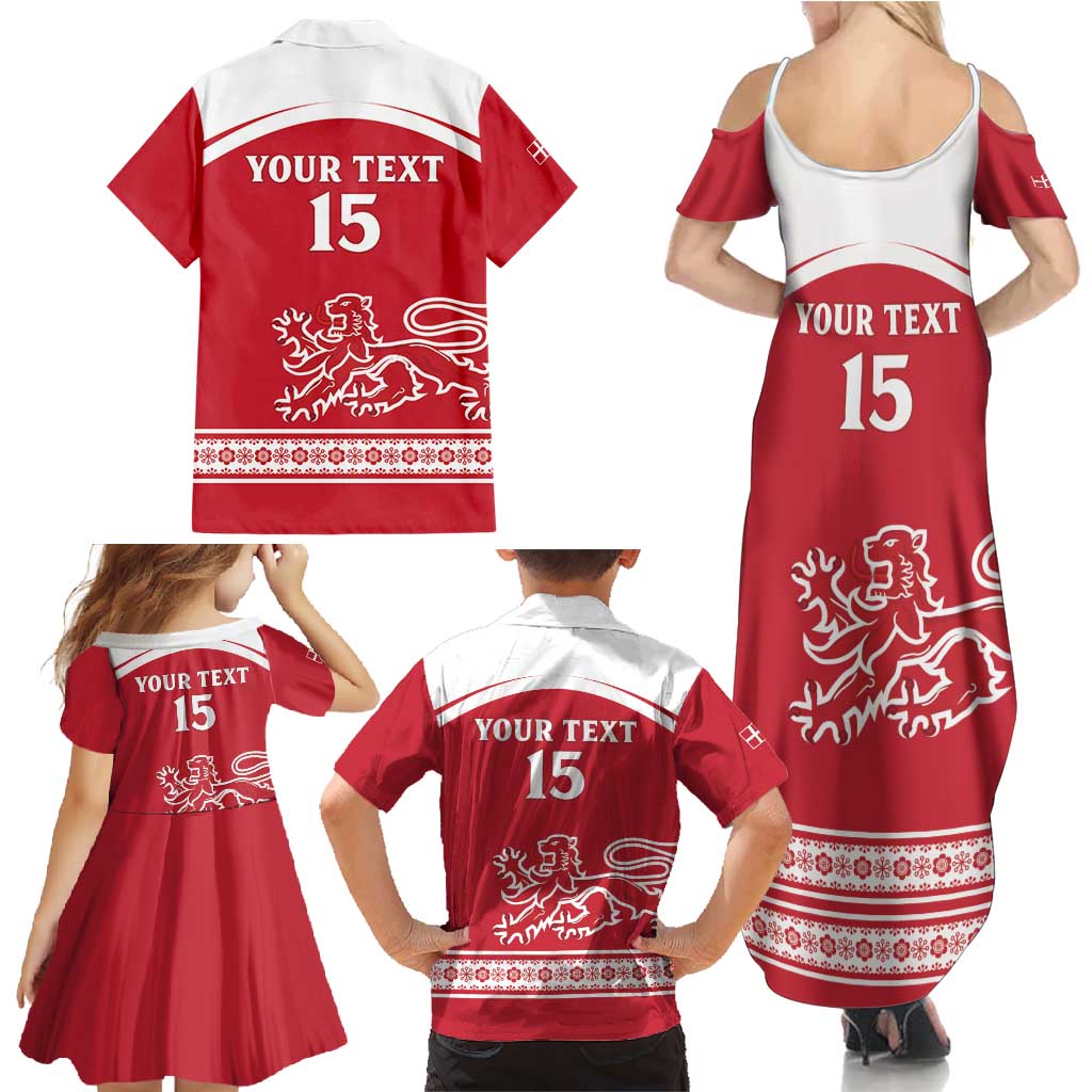 Custom Denmark Hockey Family Matching Summer Maxi Dress and Hawaiian Shirt Come On Danish Lions
