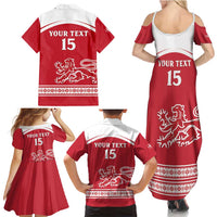 Custom Denmark Hockey Family Matching Summer Maxi Dress and Hawaiian Shirt Come On Danish Lions