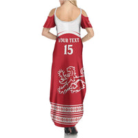 Custom Denmark Hockey Family Matching Summer Maxi Dress and Hawaiian Shirt Come On Danish Lions