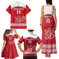 Custom Denmark Hockey Family Matching Tank Maxi Dress and Hawaiian Shirt Come On Danish Lions