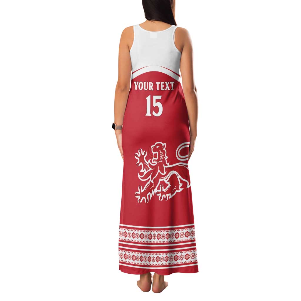 Custom Denmark Hockey Family Matching Tank Maxi Dress and Hawaiian Shirt Come On Danish Lions