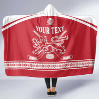 Custom Denmark Hockey Hooded Blanket Come On Danish Lions