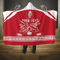 Custom Denmark Hockey Hooded Blanket Come On Danish Lions
