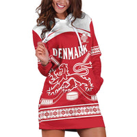 Custom Denmark Hockey Hoodie Dress Come On Danish Lions