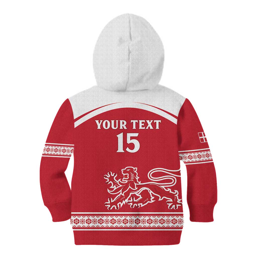Custom Denmark Hockey Kid Hoodie Come On Danish Lions