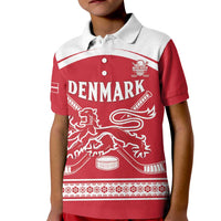 Custom Denmark Hockey Kid Polo Shirt Come On Danish Lions