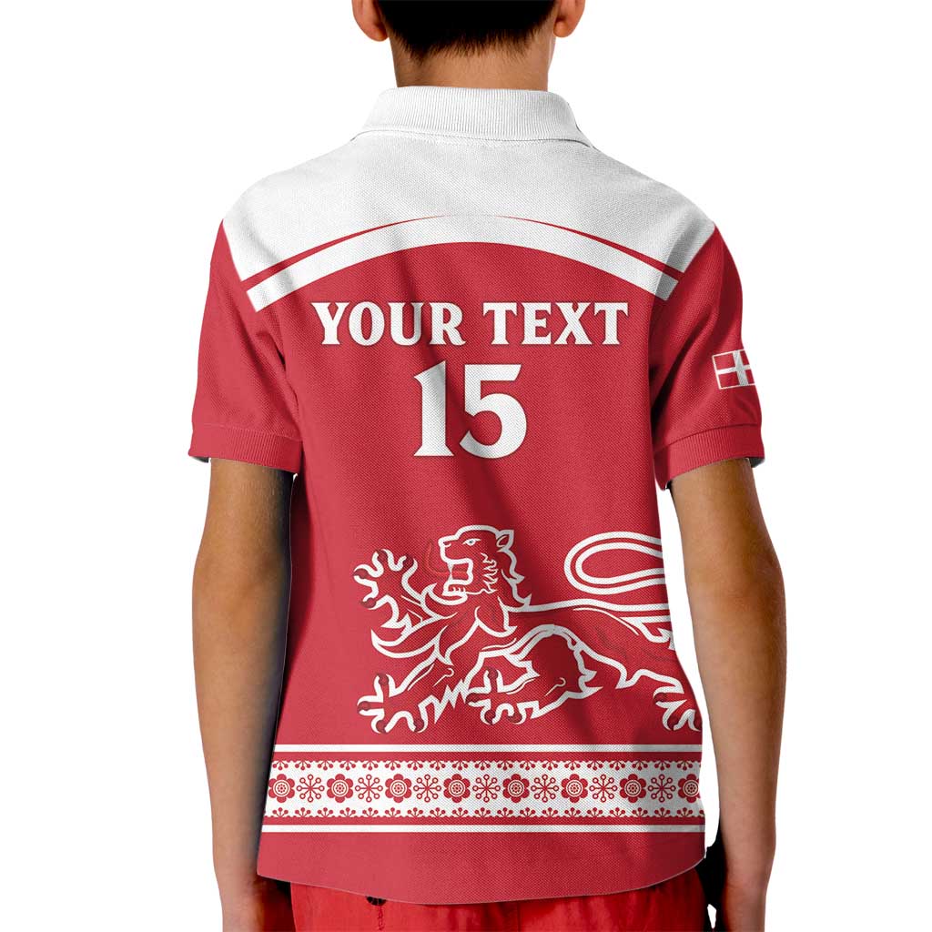 Custom Denmark Hockey Kid Polo Shirt Come On Danish Lions