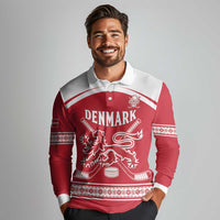 Custom Denmark Hockey Long Sleeve Polo Shirt Come On Danish Lions