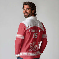 Custom Denmark Hockey Long Sleeve Polo Shirt Come On Danish Lions