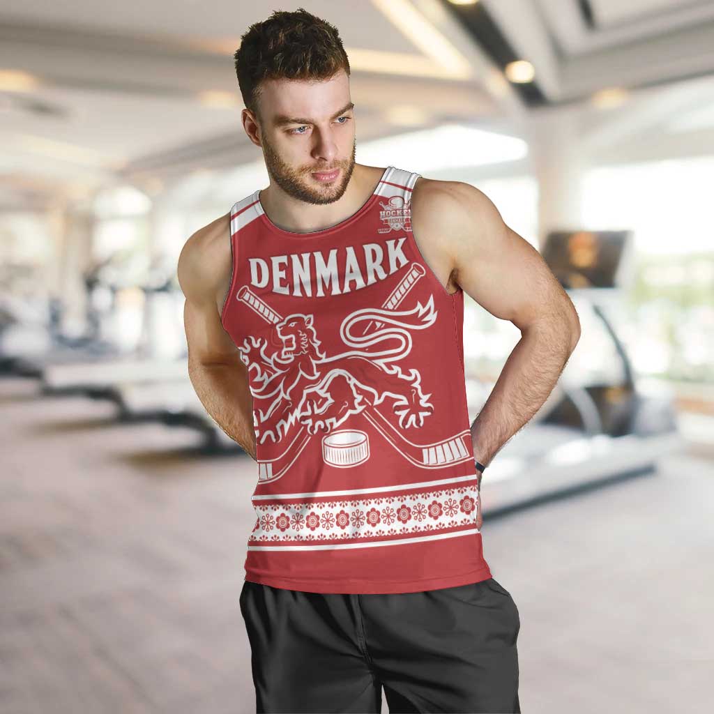Custom Denmark Hockey Men Tank Top Come On Danish Lions