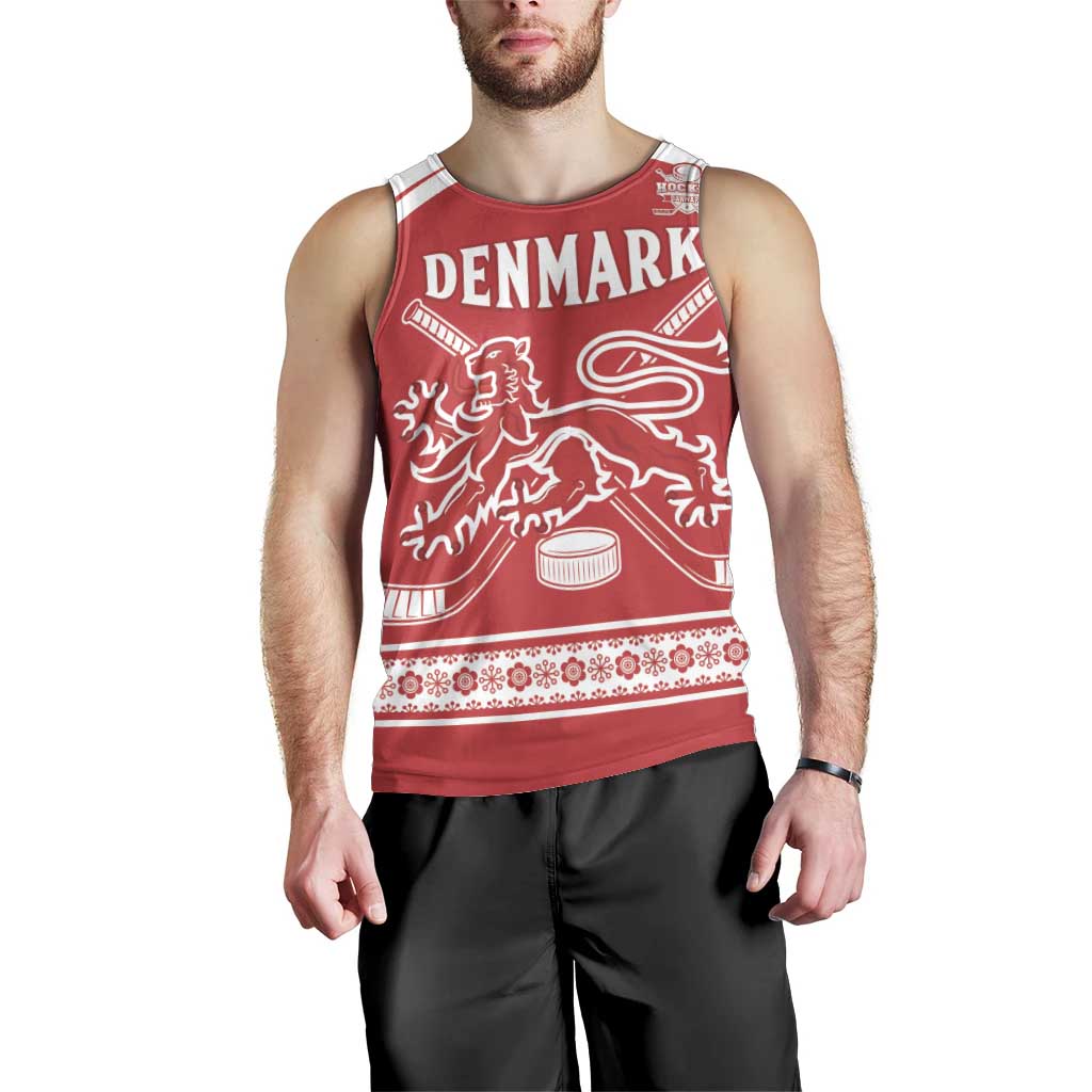 Custom Denmark Hockey Men Tank Top Come On Danish Lions