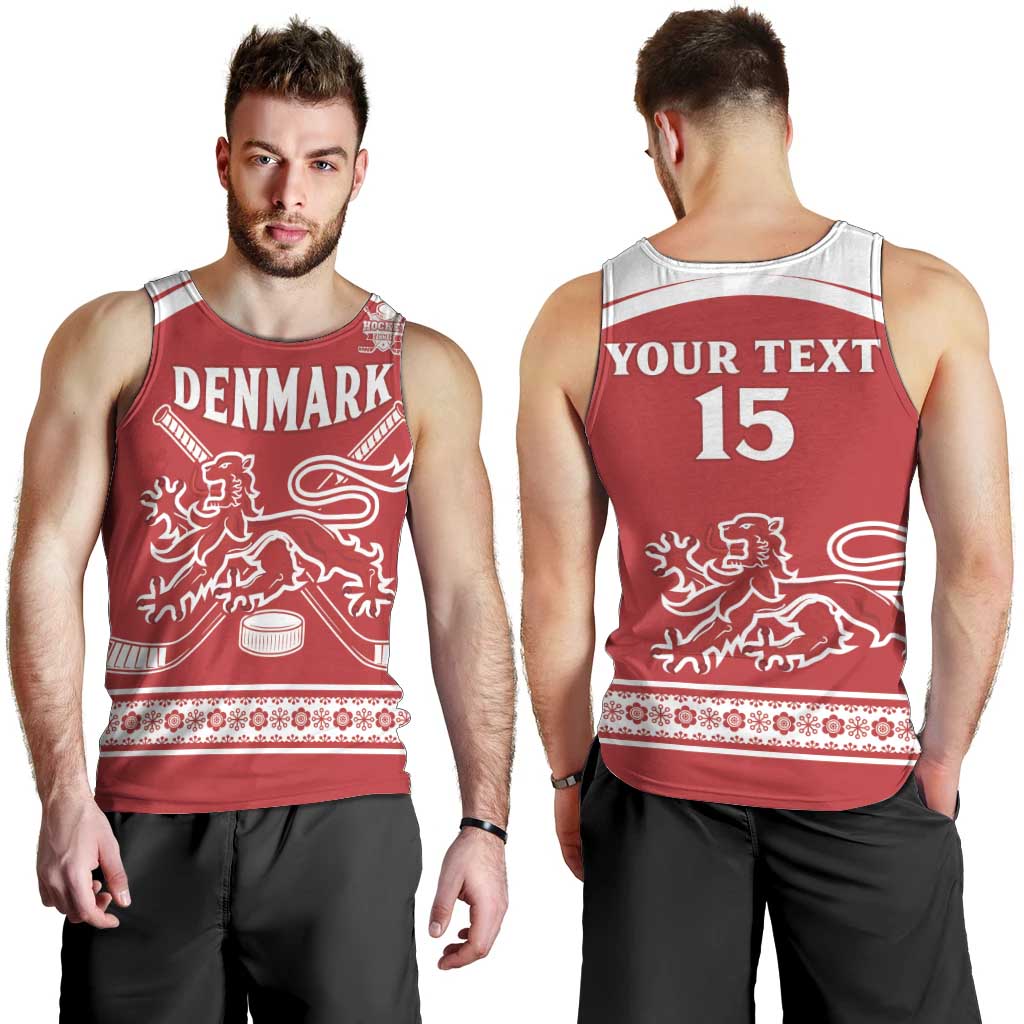 Custom Denmark Hockey Men Tank Top Come On Danish Lions