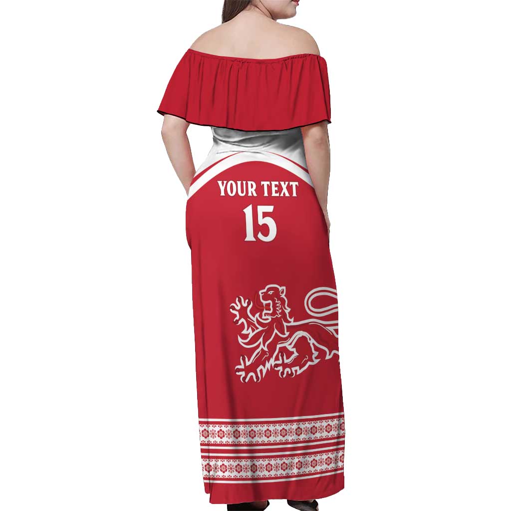 Custom Denmark Hockey Off Shoulder Maxi Dress Come On Danish Lions