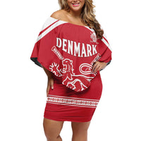 Custom Denmark Hockey Off Shoulder Short Dress Come On Danish Lions