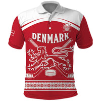 Custom Denmark Hockey Polo Shirt Come On Danish Lions