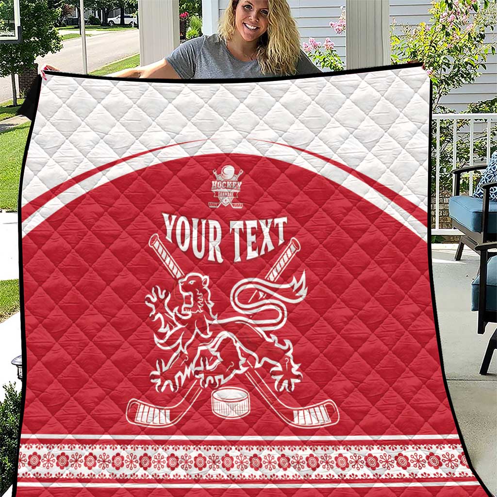 Custom Denmark Hockey Quilt Come On Danish Lions