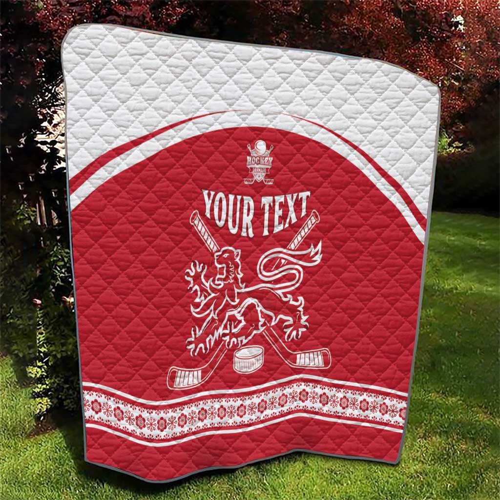 Custom Denmark Hockey Quilt Come On Danish Lions