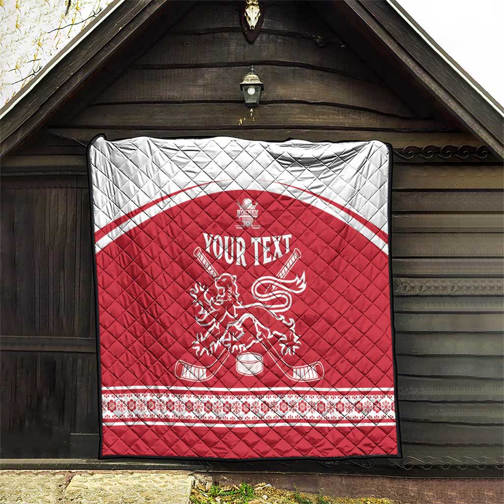 Custom Denmark Hockey Quilt Come On Danish Lions