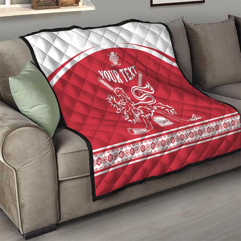 Custom Denmark Hockey Quilt Come On Danish Lions