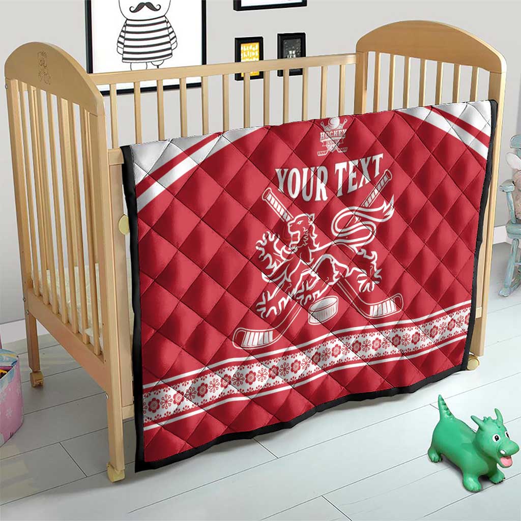 Custom Denmark Hockey Quilt Come On Danish Lions