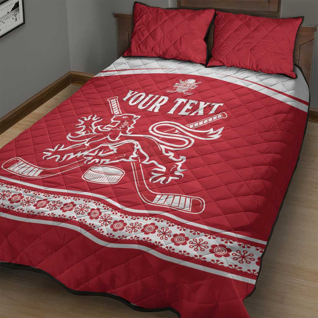Custom Denmark Hockey Quilt Bed Set Come On Danish Lions