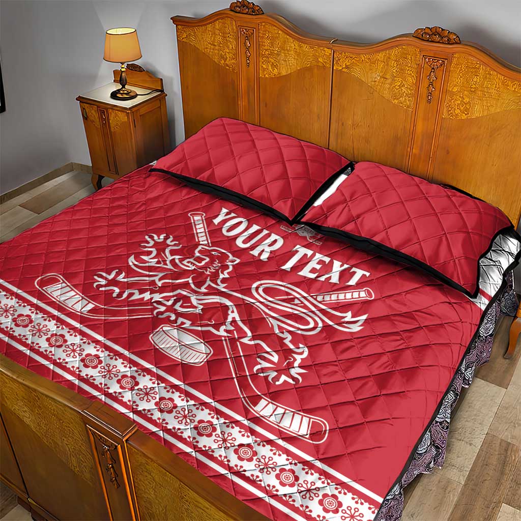 Custom Denmark Hockey Quilt Bed Set Come On Danish Lions
