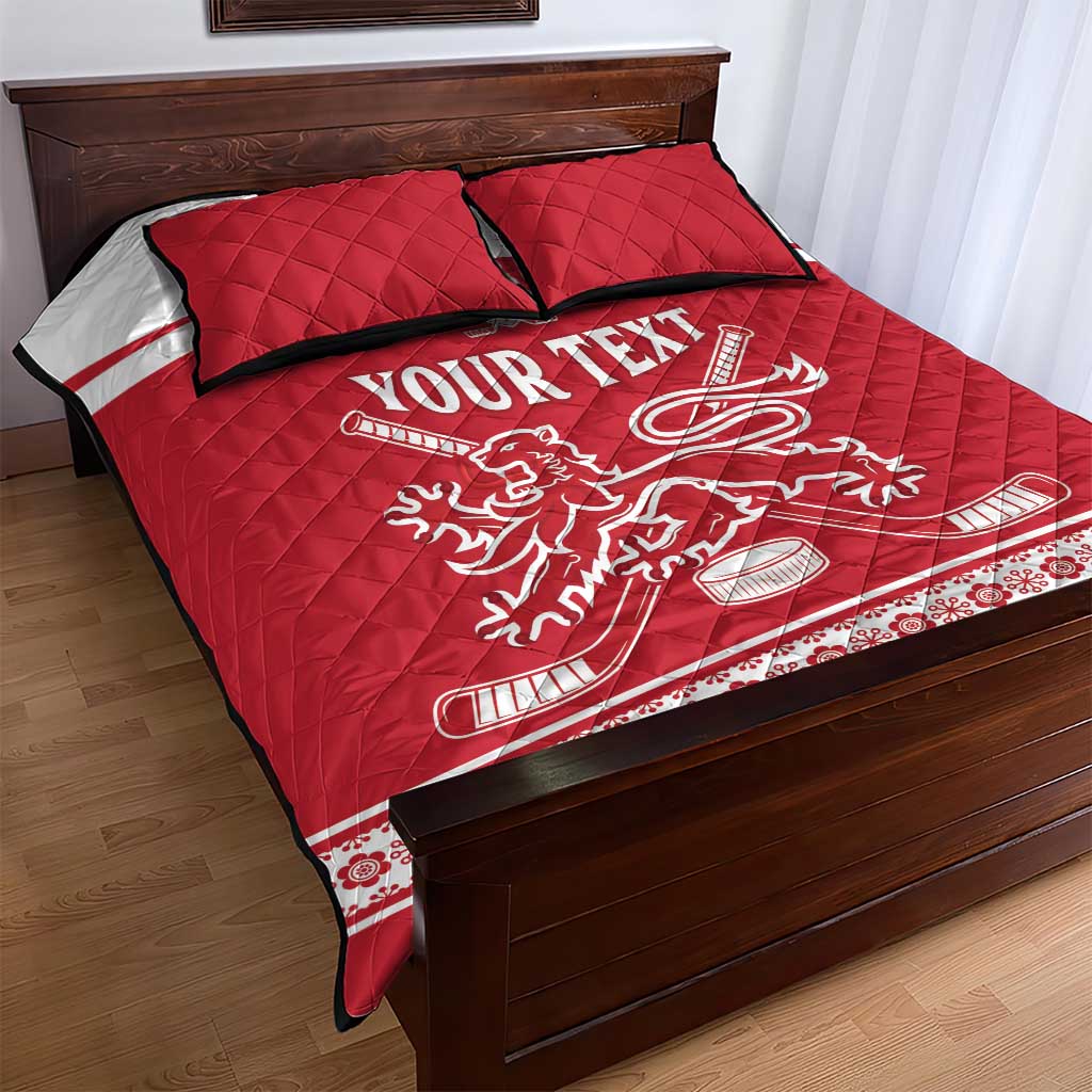 Custom Denmark Hockey Quilt Bed Set Come On Danish Lions
