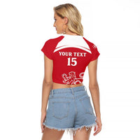 Custom Denmark Hockey Raglan Cropped T Shirt Come On Danish Lions