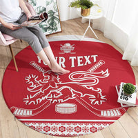 Custom Denmark Hockey Round Carpet Come On Danish Lions