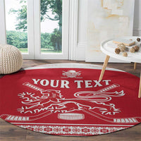 Custom Denmark Hockey Round Carpet Come On Danish Lions