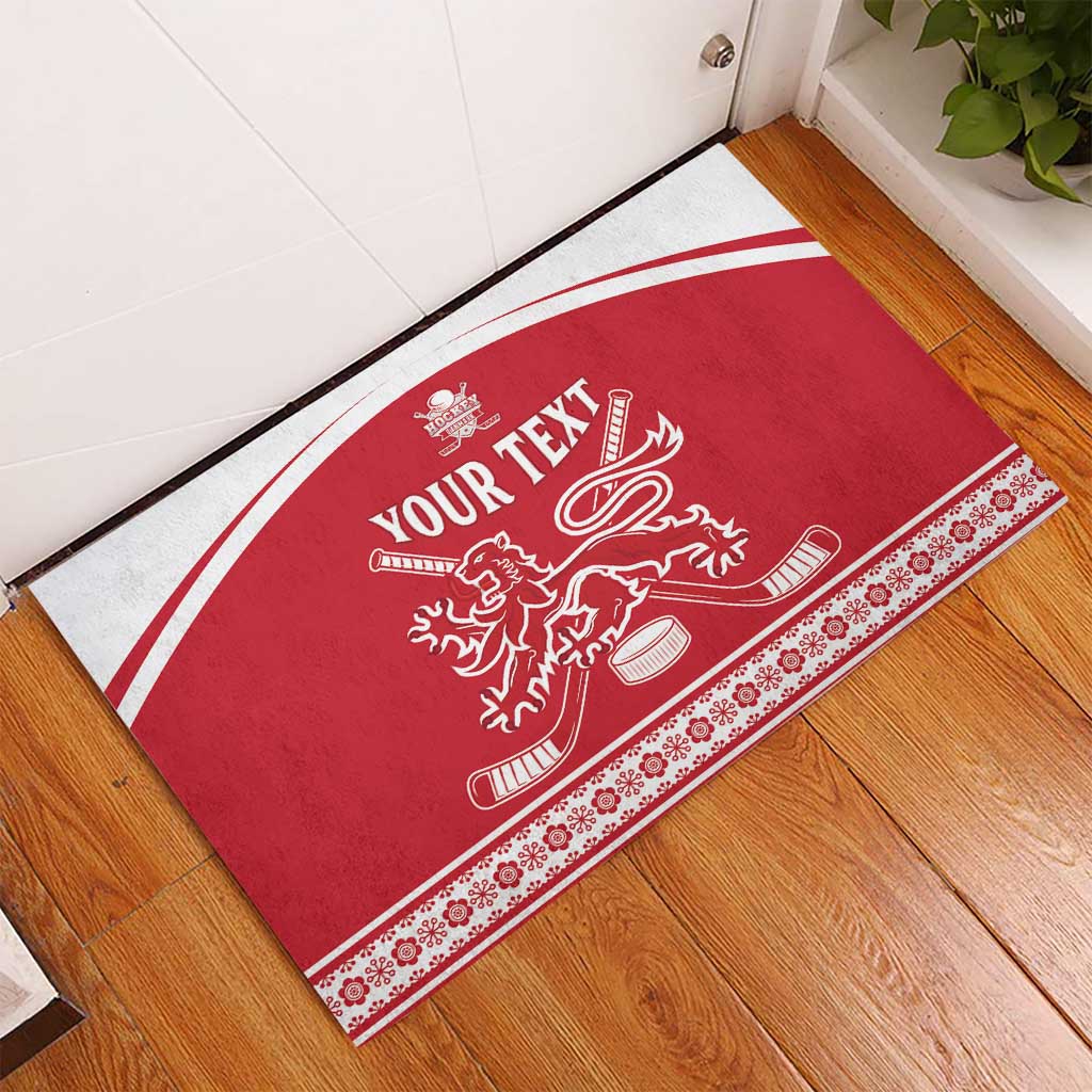 Custom Denmark Hockey Rubber Doormat Come On Danish Lions