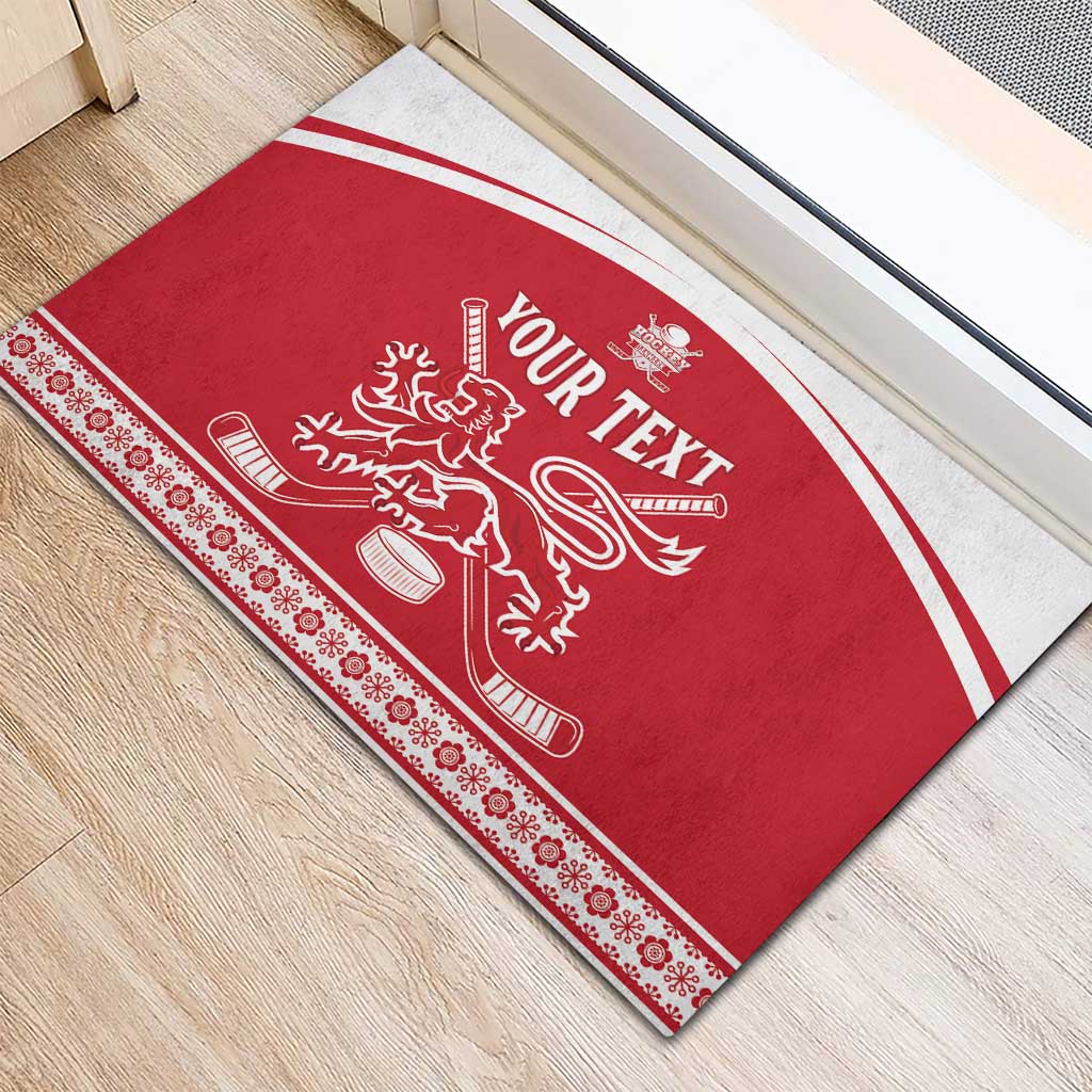 Custom Denmark Hockey Rubber Doormat Come On Danish Lions