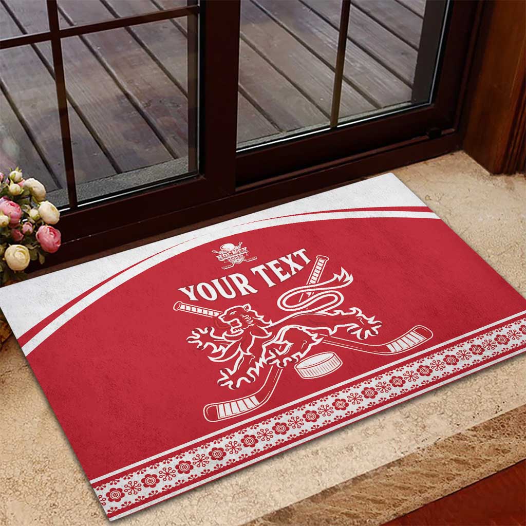 Custom Denmark Hockey Rubber Doormat Come On Danish Lions