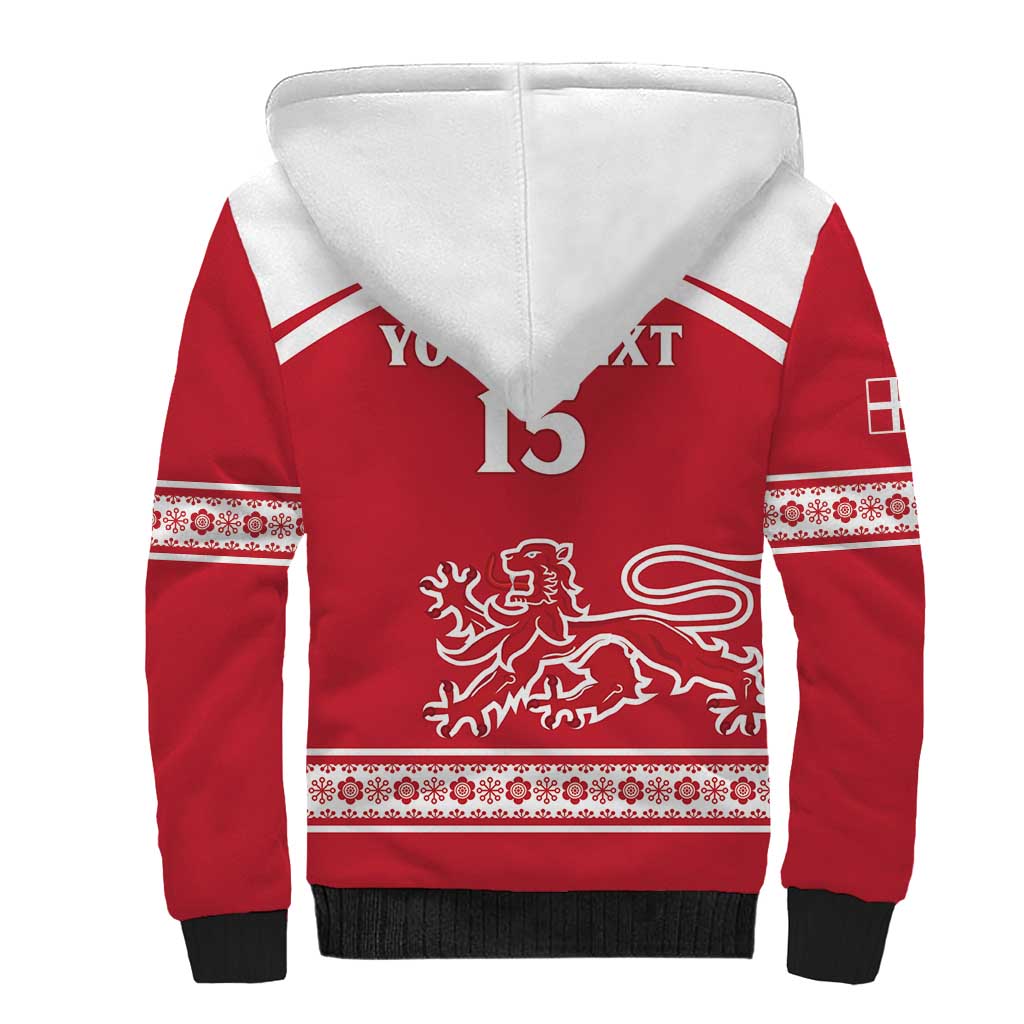 Custom Denmark Hockey Sherpa Hoodie Come On Danish Lions