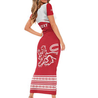 Custom Denmark Hockey Short Sleeve Bodycon Dress Come On Danish Lions
