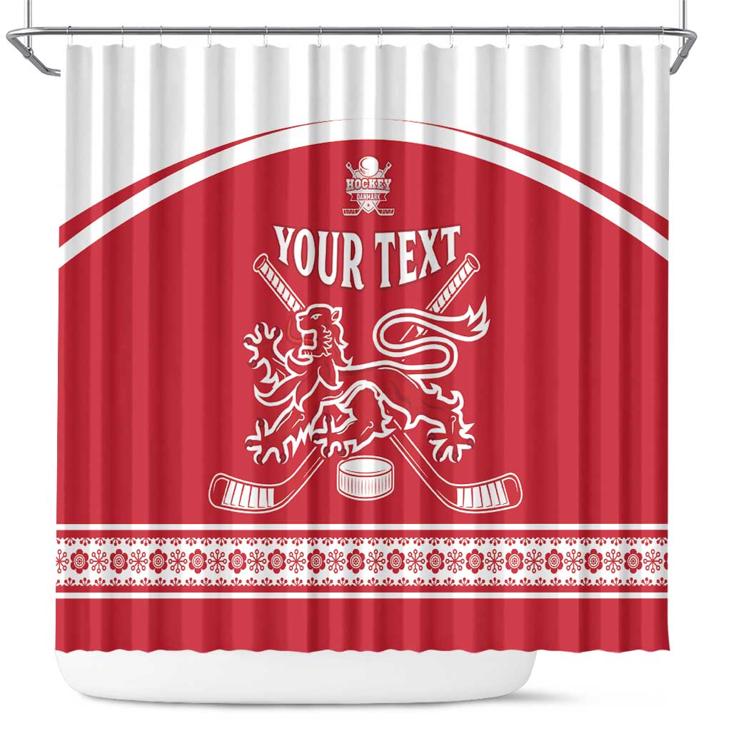 Custom Denmark Hockey Shower Curtain Come On Danish Lions