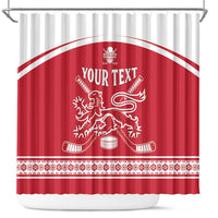 Custom Denmark Hockey Shower Curtain Come On Danish Lions