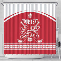 Custom Denmark Hockey Shower Curtain Come On Danish Lions