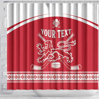 Custom Denmark Hockey Shower Curtain Come On Danish Lions