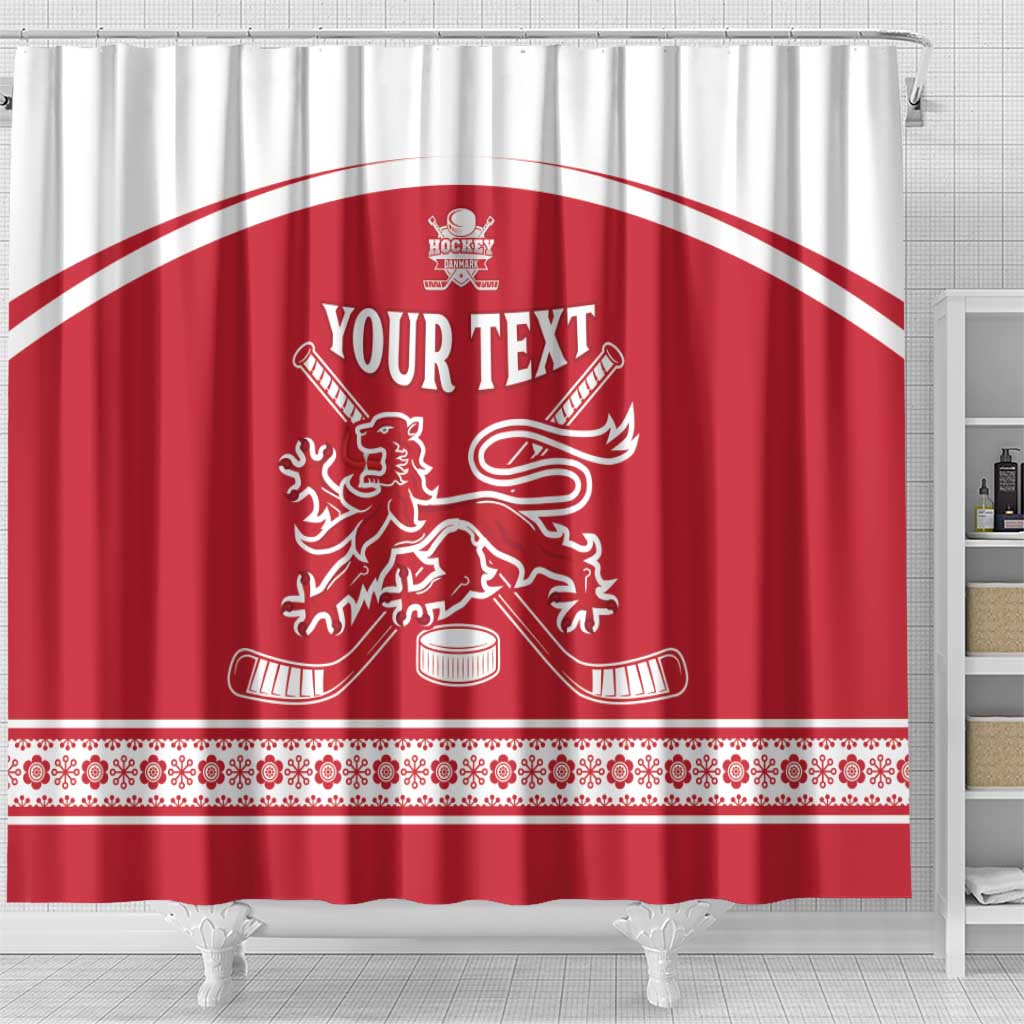 Custom Denmark Hockey Shower Curtain Come On Danish Lions