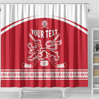 Custom Denmark Hockey Shower Curtain Come On Danish Lions