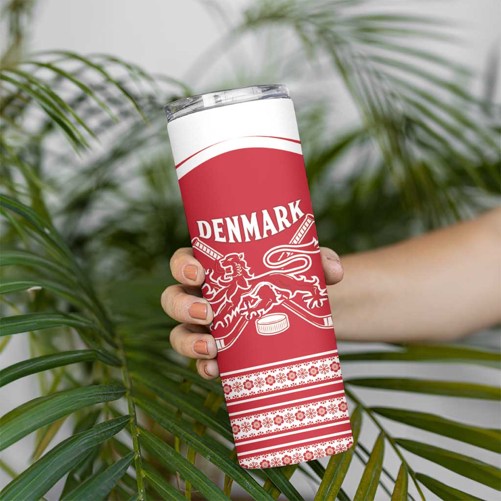 Custom Denmark Hockey Skinny Tumbler Come On Danish Lions